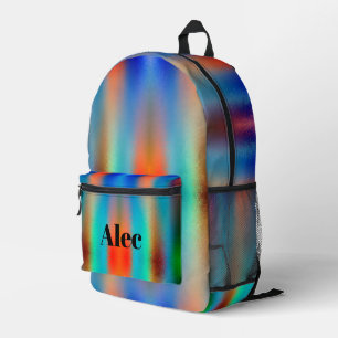 Mochila Impresa Pintura en spray naranja y azul