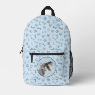 Mochila Impresa Pintura Schnauzer (gigante, estándar) - Arte de pe