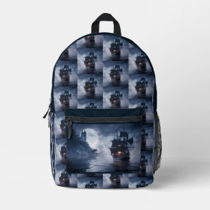 Mochila Impresa Pirate Galleon en una noche nublada