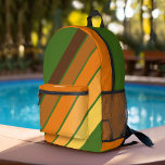 Mochila Impresa Pista Retro Trendy Stripes 4 Collage de fotos - Ag<br><div class="desc">Bandas de rugby - Un patrón preppy con franjas atrevidas y un nombre. En el fondo se ha incluido un patrón de rayas de color retro con tonos marrones y verde aguacate.</div>