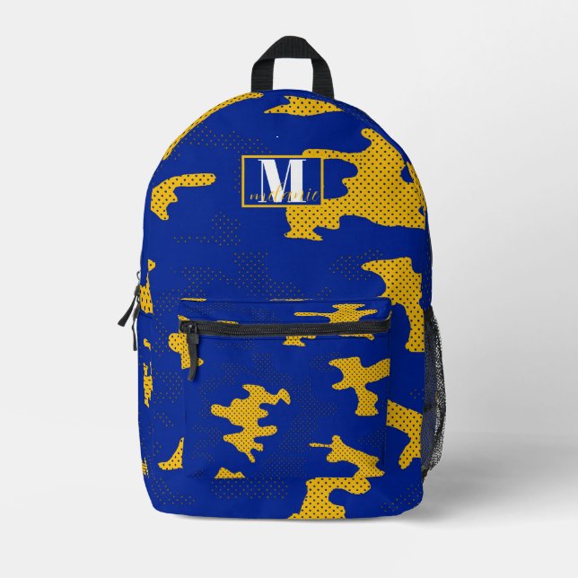 Mochila Impresa Pittsburgh Blue & Gold  Camo Printed (Anverso)