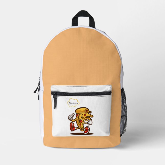 Mochila Impresa pizza, aquí voy (Anverso)