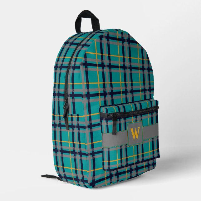 Mochila Impresa Placa azul y Naranja (Esquina izquierda trasera)