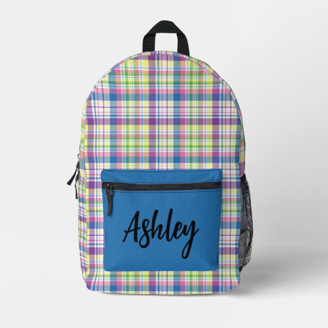 Mochila Impresa Placa multicoloreada personalizada (Anverso)