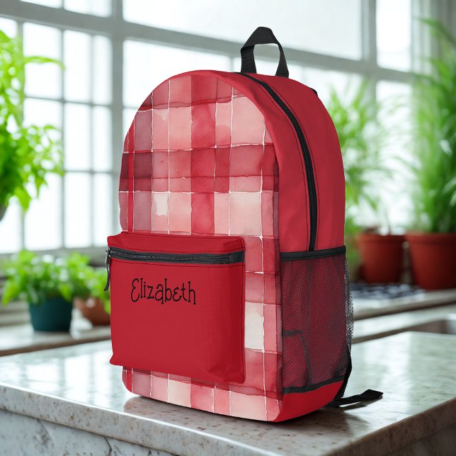 Mochila Impresa Placa roja de color de agua (Subido por el creador)