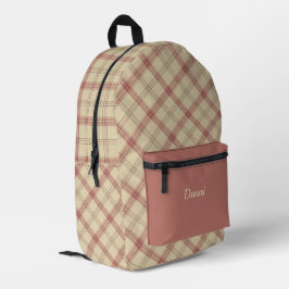 Mochila Impresa Placa rosa y crema