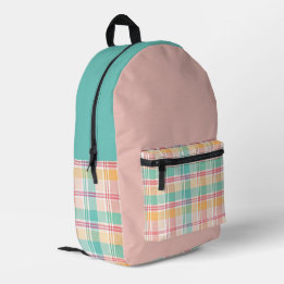 Mochila Impresa Plaid de cuadros multicolor