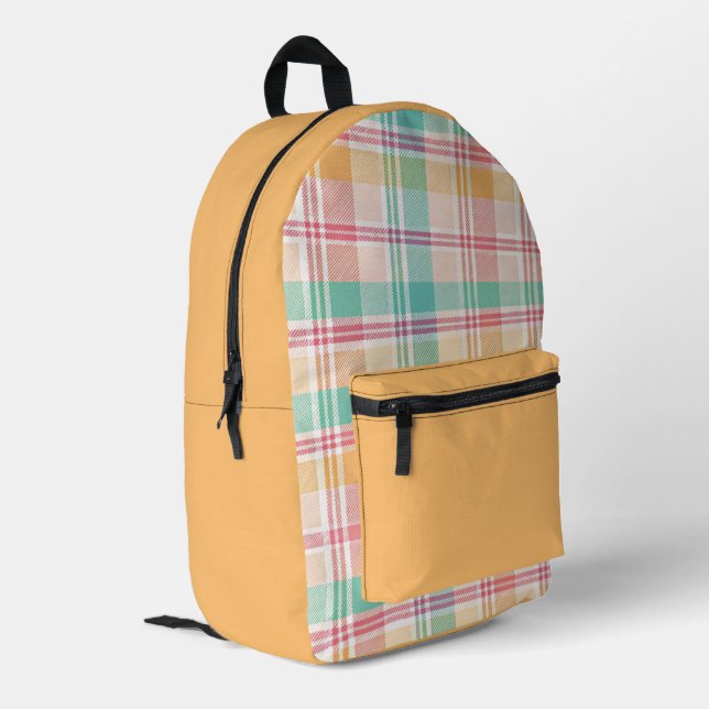 Mochila Impresa Plaid de cuadros multicolor (Esquina izquierda trasera)