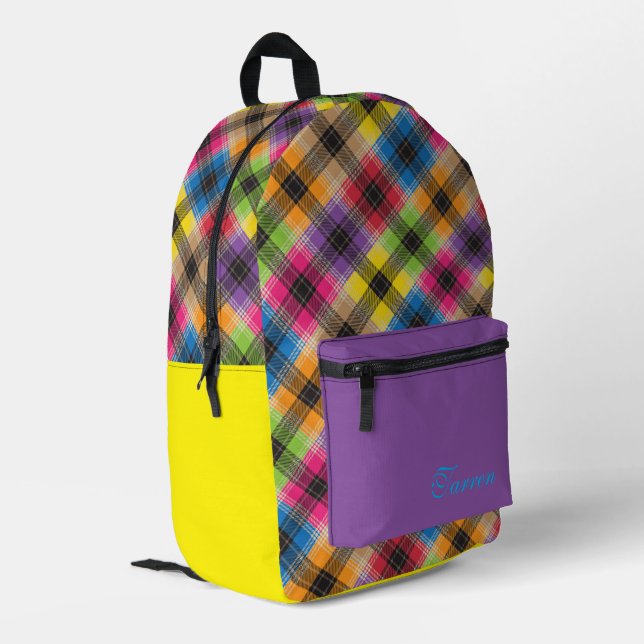 Mochila Impresa Plaid Salvaje Personalizado (Esquina izquierda trasera)