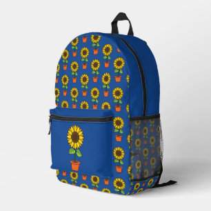 Mochila Impresa Planta de girasol en patrón de cacerola