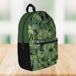 Mochila Impresa Planta de nervio verde deja flores
