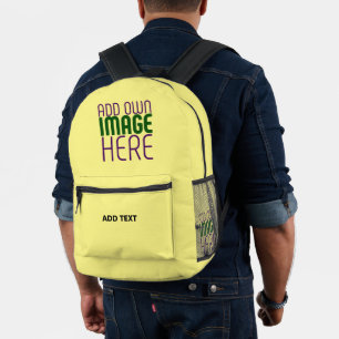 MOCHILA IMPRESA PLANTILLA DE TEXTO DE IMAGEN DE COLOR AMARILLO PAS