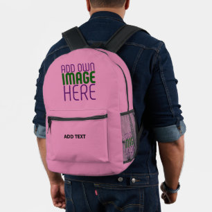 MOCHILA IMPRESA PLANTILLA DE TEXTO DE IMAGEN ROSA CALIENTE LINDOS
