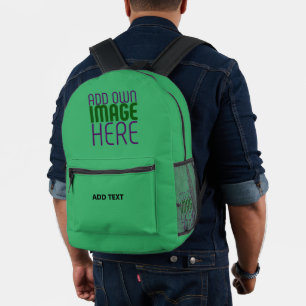 Mochila Impresa PLANTILLA DE TEXTO DE IMAGEN VERDE ESmeralda EDITA