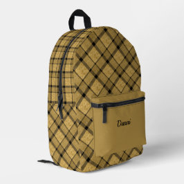 Mochila Impresa Platos de oro y negro