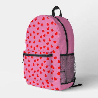 Mochila Impresa Playful Red Hearts Happy Pink