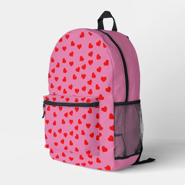 Mochila Impresa Playful Red Hearts Happy Pink (Esquina derecha trasera )