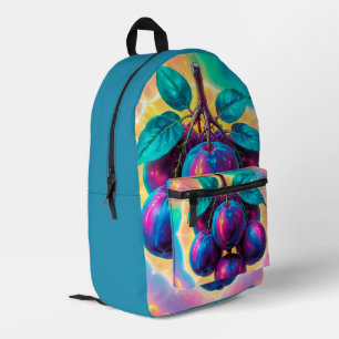 Mochila Impresa Plum Fruit Themed