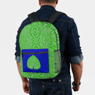 Mochila Impresa Pluma de pavo real purpurina moderna