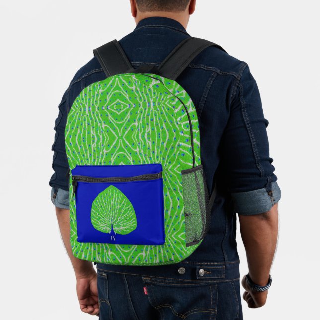 Mochila Impresa Pluma de pavo real purpurina moderna (Insitu (Modelo))