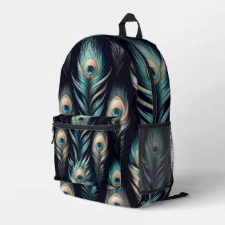 Mochila Impresa Plumas de pavo real