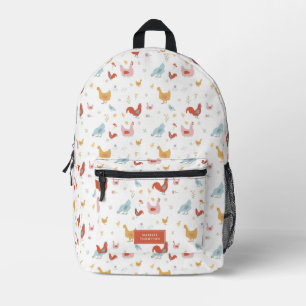 Mochila Impresa Pollitos Lindos Gallinas y Polluelos Nombre Person