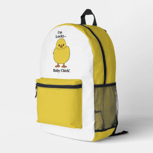Mochila Impresa Pollitos Soy Afortunado Pollito Bebe