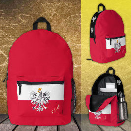 Mochila Impresa Polonia, mochila, bandera polaca, águila / Polska