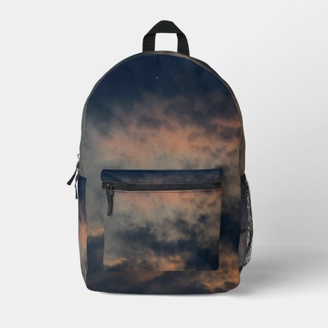 Mochila Impresa Polvorientas nubes en la foto del atardecer (Anverso)