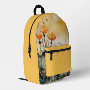 Mochila Impresa Poppies Poppy paisaje amarillo nombre personalizad