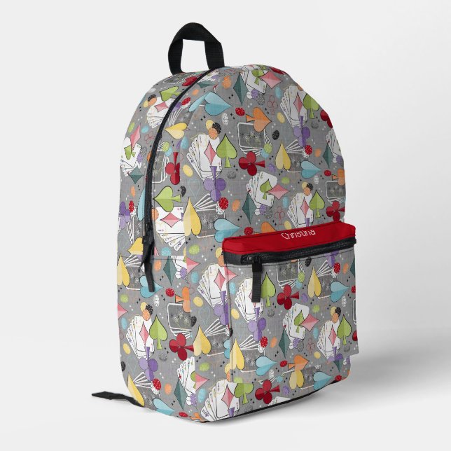Mochila Impresa Póquer retro (Esquina izquierda trasera)