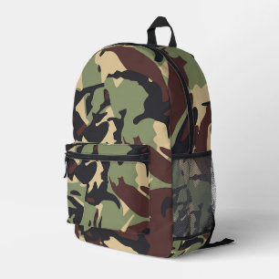 Mochila Impresa Portátil Camo Verde Marrón