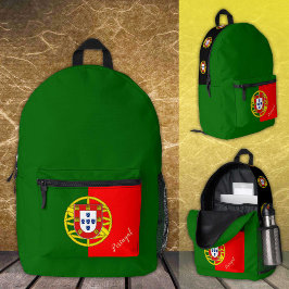 Mochila Impresa Portugal, mochila, verde, bandera portuguesa/Perso