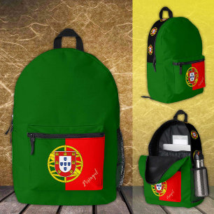 Mochila Impresa Portugal, mochila, verde, bandera portuguesa/Perso