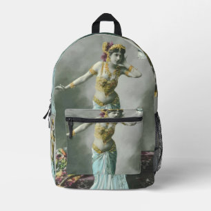 Mochila Impresa Postcarta de Vintage Mata Hari