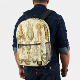 Mochila Impresa Poulpo vintage Gamochonia de Ernst Haeckel