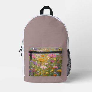 Mochila Impresa Prados Coloridos de Flores Silvestres 3