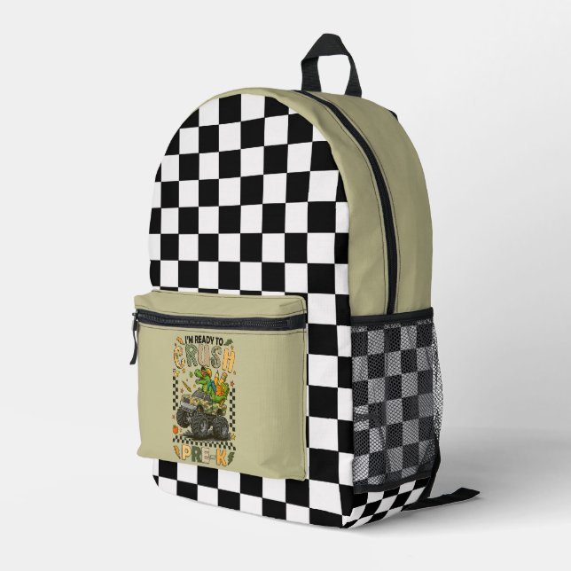 Mochila Impresa Pre-K Crusher: Monster Truck Confidence (Esquina derecha trasera )