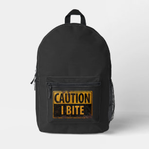 Mochila Impresa PRECAUCIÓN - MUERDO señal de advertencia de pelig
