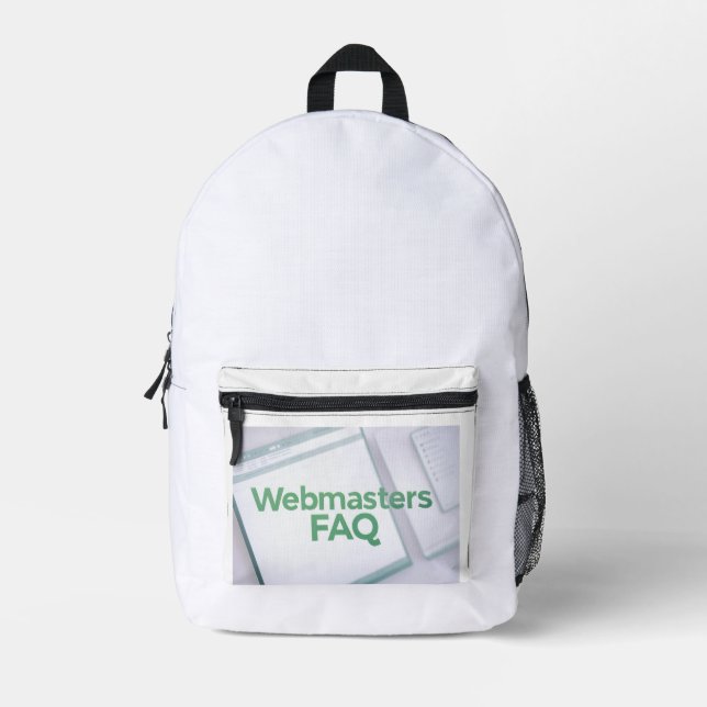 Mochila Impresa Preguntas frecuentes de Webmasters (Anverso)