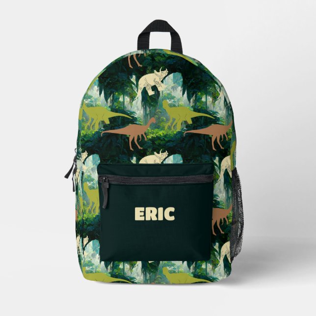Mochila Impresa Prehistoric Jungle Dinosaurs (Anverso)