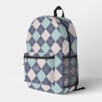 Preppy Argyle Plaid Turquesa rosa y Azul Denim