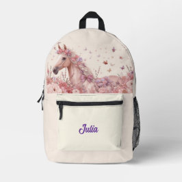 Mochila Impresa Pretty Ponies and Petals Horse Backpack for Girls