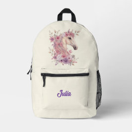 Mochila Impresa Pretty Ponies and Petals Horse Backpack for Girls