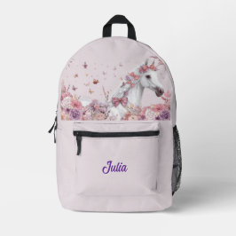 Mochila Impresa Pretty Ponies and Petals Horse Backpack for Girls