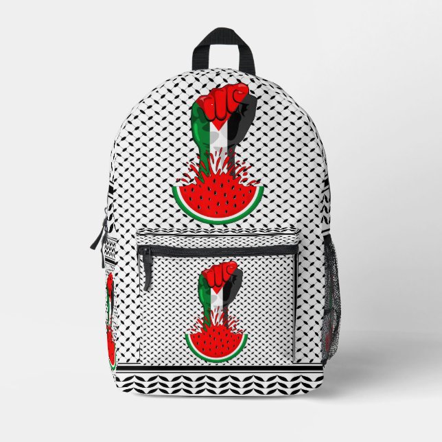 Mochila Impresa Prima de resistencia palestina sobre la sandía (Anverso)