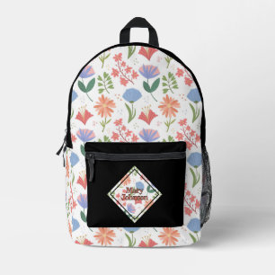Mochila Impresa Primavera Pastel Floreciente Personalizada