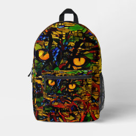 Mochila Impresa Prin de arte de gato colorido