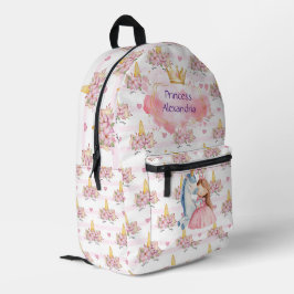 Mochila Impresa Princesa personalizado Unicorn Rosa