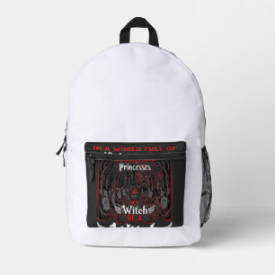 Mochila Impresa Princessas Ser Bruja Halloween Castillo Caldera Tu